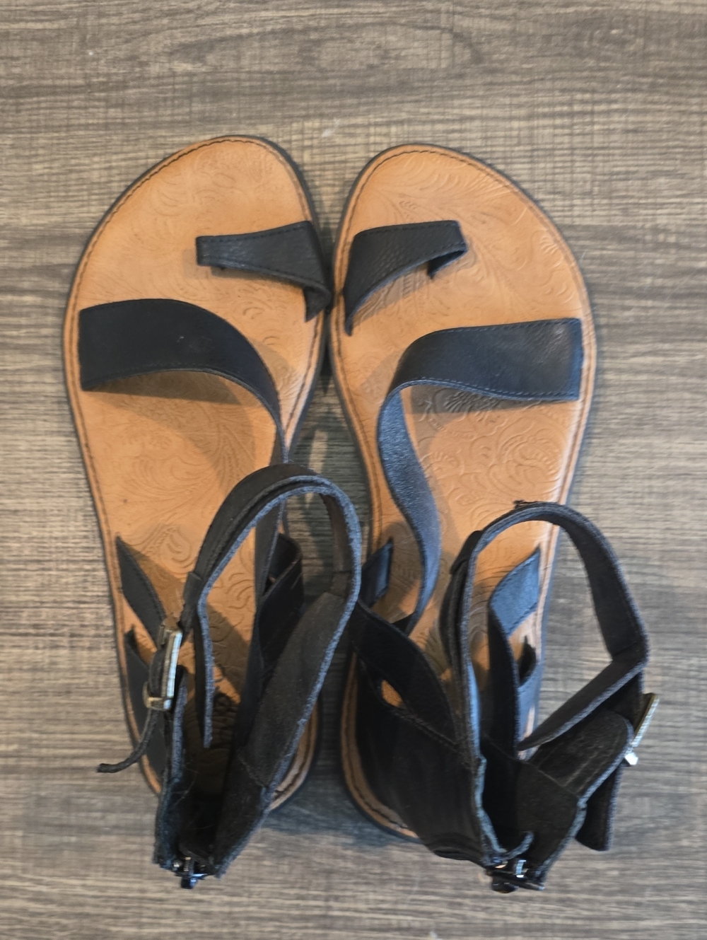 Black BOC Leather Strappy Women's Sandals